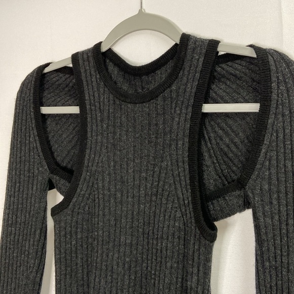 Naadam Wool Cashmere Fisherman Layered Sweater Smoke Black Size XS or S NWT - Picture 5 of 7